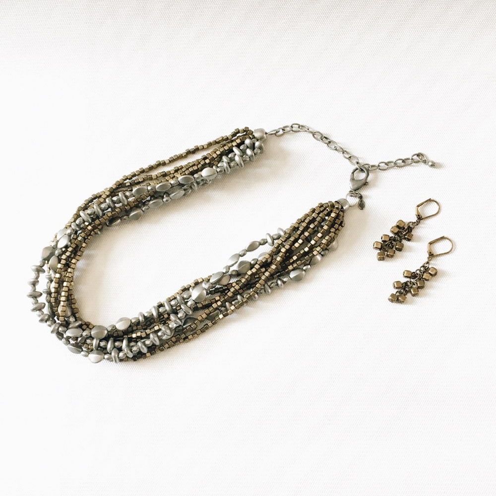 Natural Stone Necklace/Earring Set